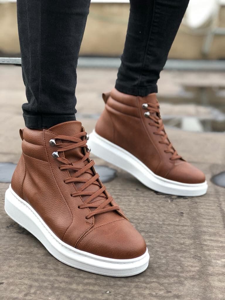 SLW202 Toronto Bağcıklı Cilt Erkek Spor Bot BT - Taba