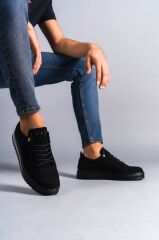 SLW152 Cool Bağcıklı Süet Erkek Günlük Spor Klasik Ayakkabı ST - Siyah