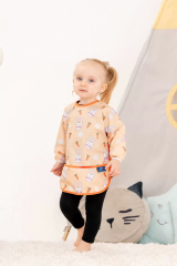 Candar Bunny Desenli Sıvı Geçirmez Uzun Kol Aktivite Ve Mama Önlüğü 6-24 Ay