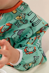 Candar Safari Desenli Sıvı Geçirmez Uzun Kol Aktivite Ve Mama Önlüğü 6-24 Ay