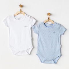 Andywawa Ac25554 Sleeve Jacquard 2'li Basic Body Blue White
