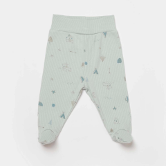 Bibaby Biorganic Modal Happy Forest Patikli Pantolon 57891 Bej-Mint