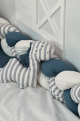 Bibaby Dino Saç Örgü Montessori Uyku Seti 69114 İndigo
