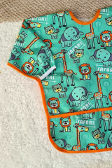 Bear Ve Safari Desenli 2'li Paket Sıvı Geçirmez Unisex Aktivite Ve Mama Önlüğü 6-24 Ay